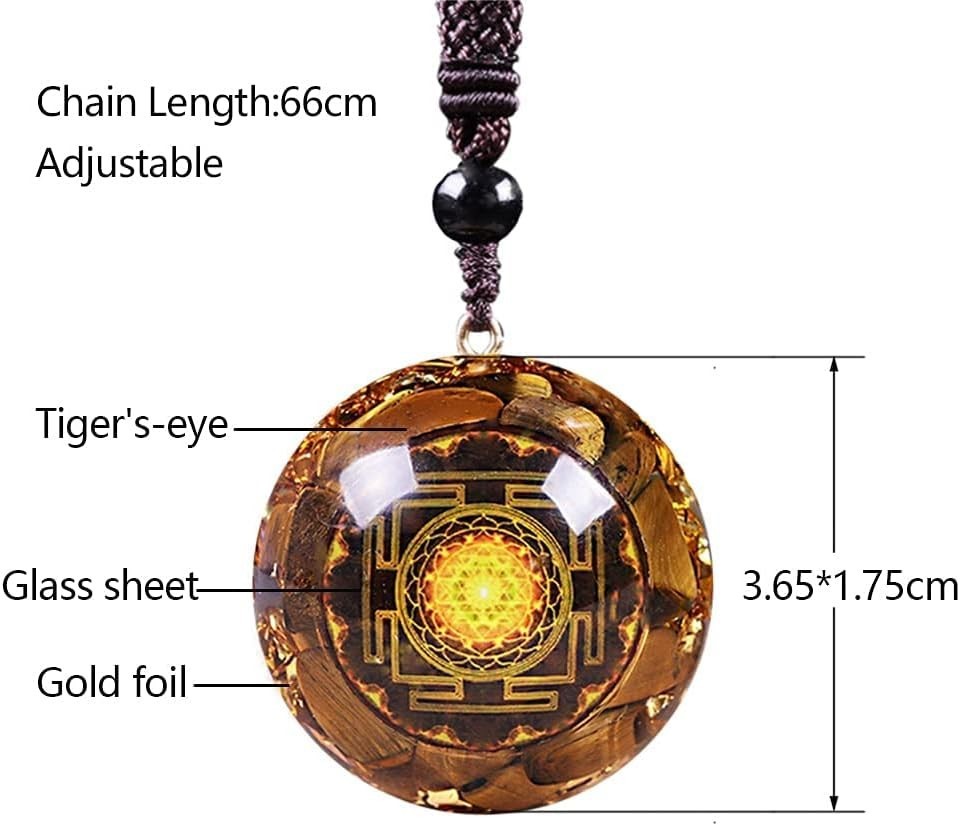 Artisan-crafted Sri Yantra Tiger Eye Pendant – Grounding Energy for Daily Wear