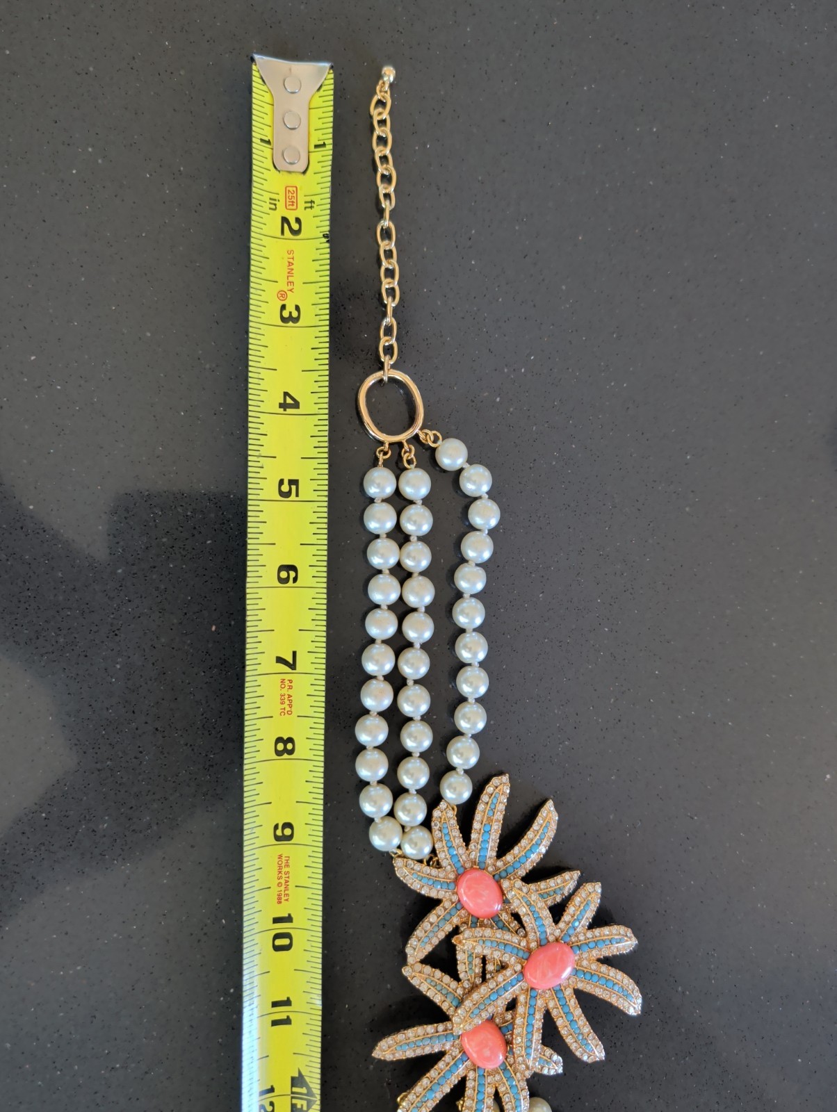 Joan Rivers Classics Collection Flower Pearl Statement 21″ Bib Necklace T30