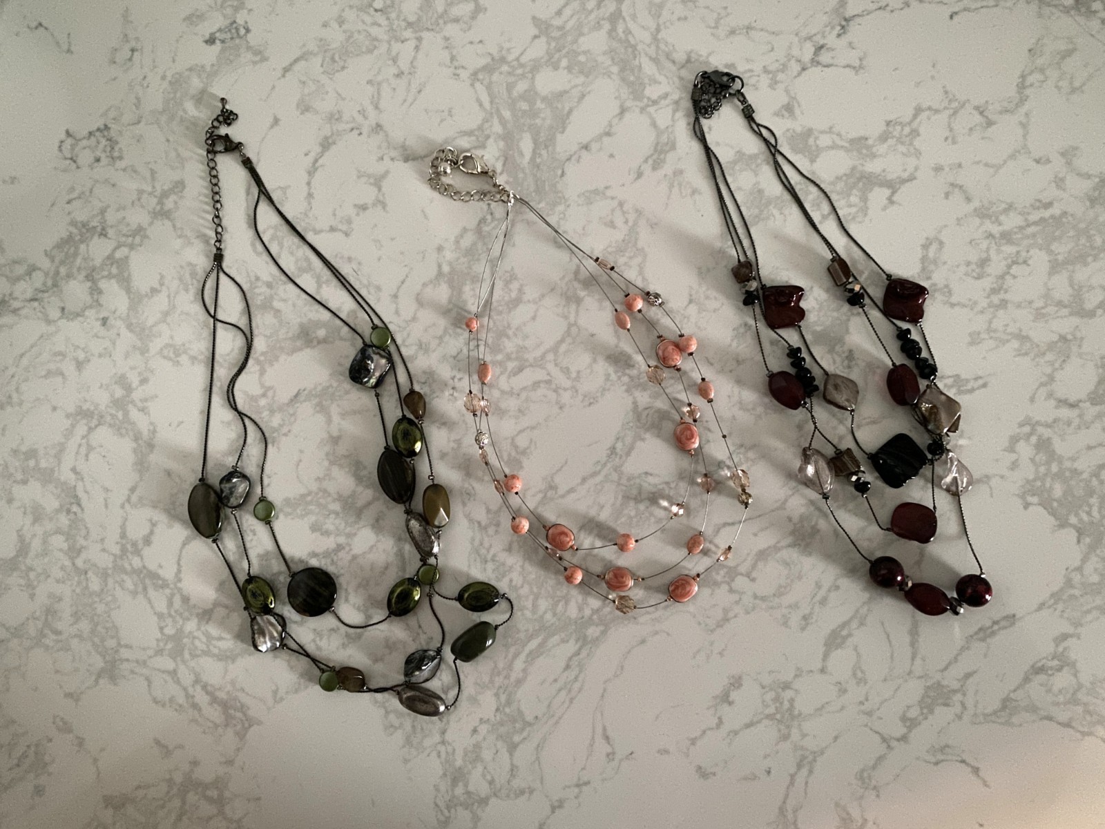 Lot of 3 Layered Multi Strand Necklaces