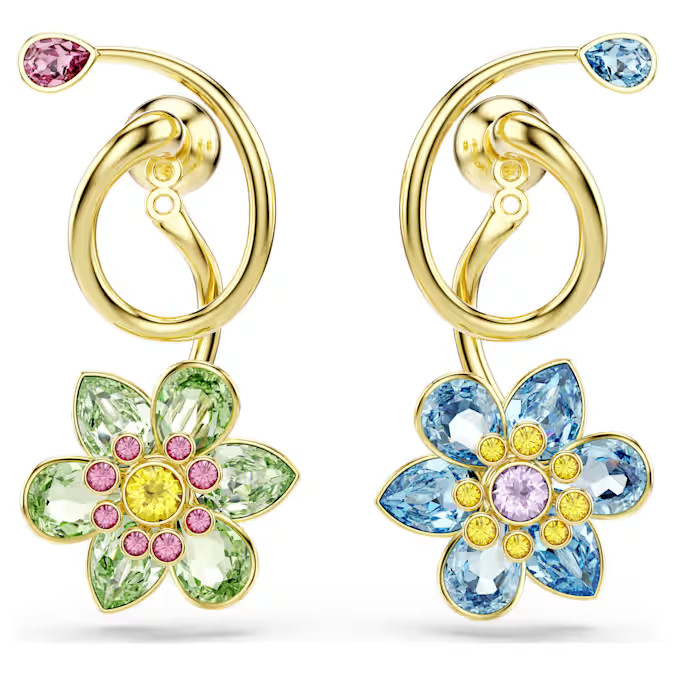 Swarovski Idyllia Waterdrop-shaped Earrings Asymmetric design, mixed cut