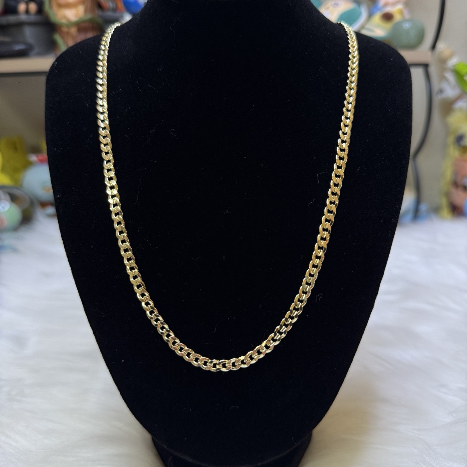 Miami Cuban Curb Link Chain Necklace 14K Gold Filled, 21.5inch, 4mm,LobsterClasp