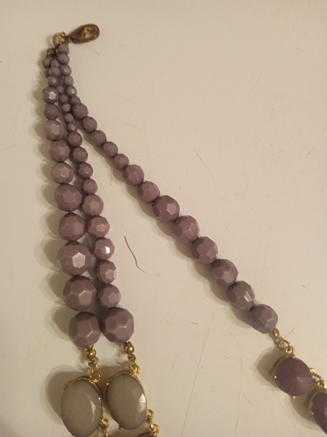 Cara NY 17″ Three Strand Necklace Purple Crystals Statement Necklace