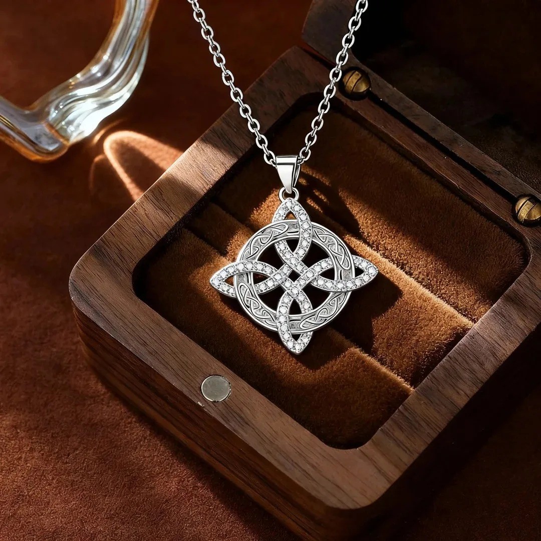 Fashion Witch Celtic Knot Pendant Necklace For Women Luxury Gold/Silver Color