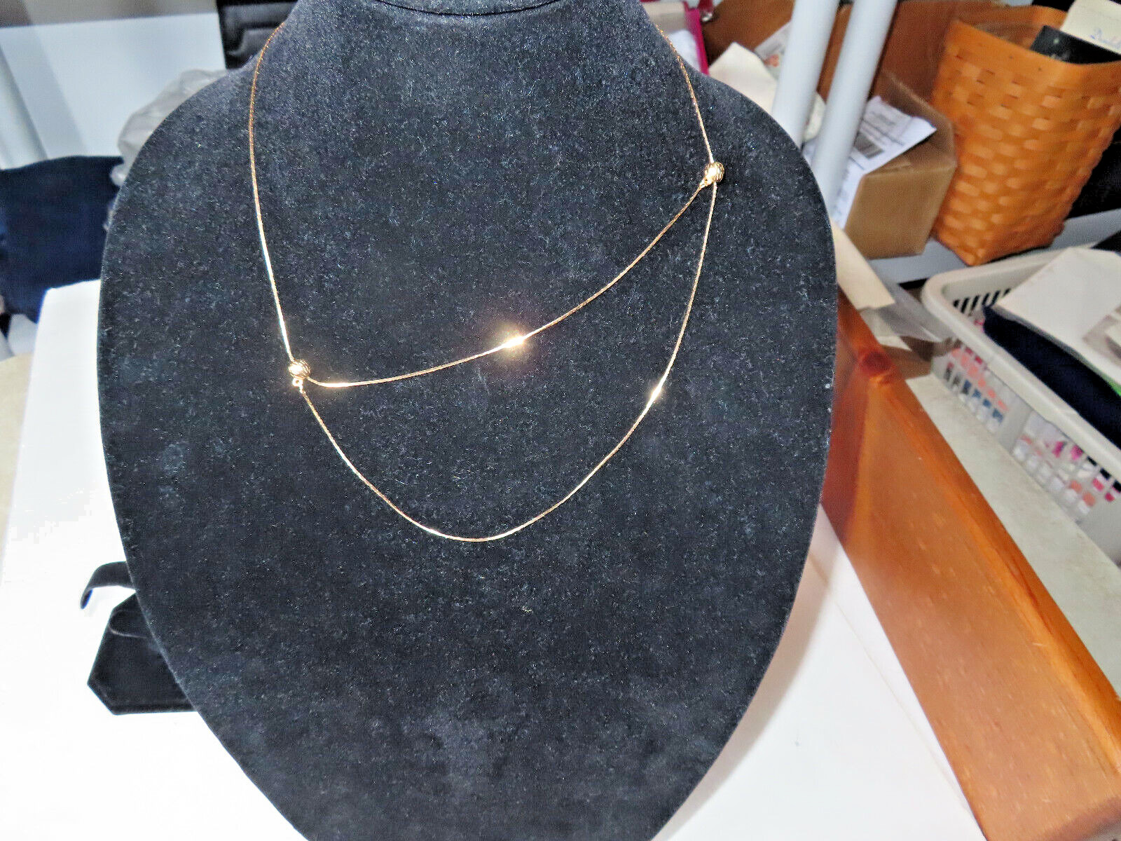 Gold Plated Adjustable Chain Necklace. Nice Gold. NEW & FREE SHIPPING IN USA.