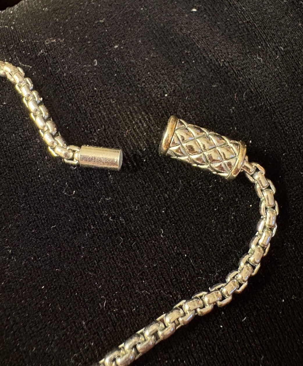 Etruscan Necklace Silver & Gold Plated with 2 Pink Stones & A Magnetic Closure
