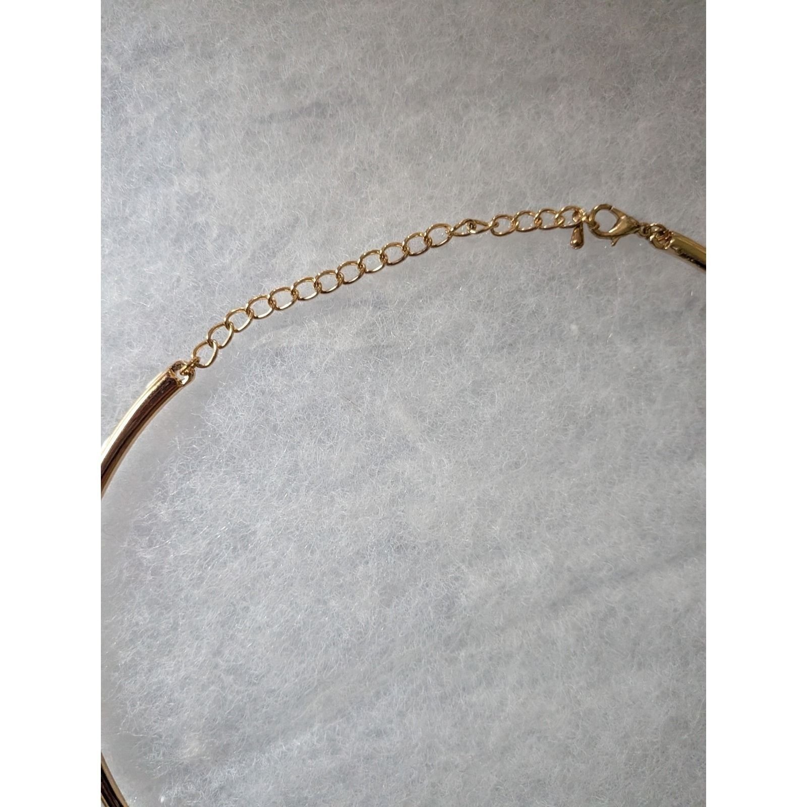Bansri Gold Tone Layered Chevron Bar Y-Necklace Choker Geometric Jewelry