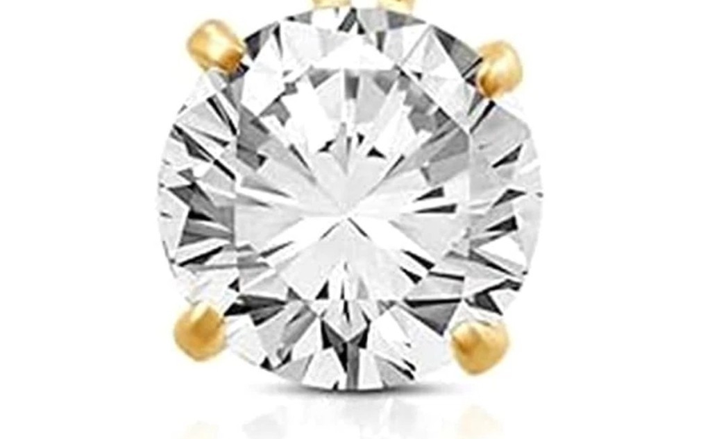 10K Gold Solitaire Pendant Necklace 8mm Round CZ Marked CCI 10k South Africa