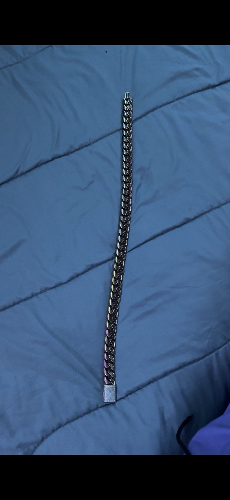 22mm 24 inch Cuban Link Chain Diamond Lock with Box Clasp,