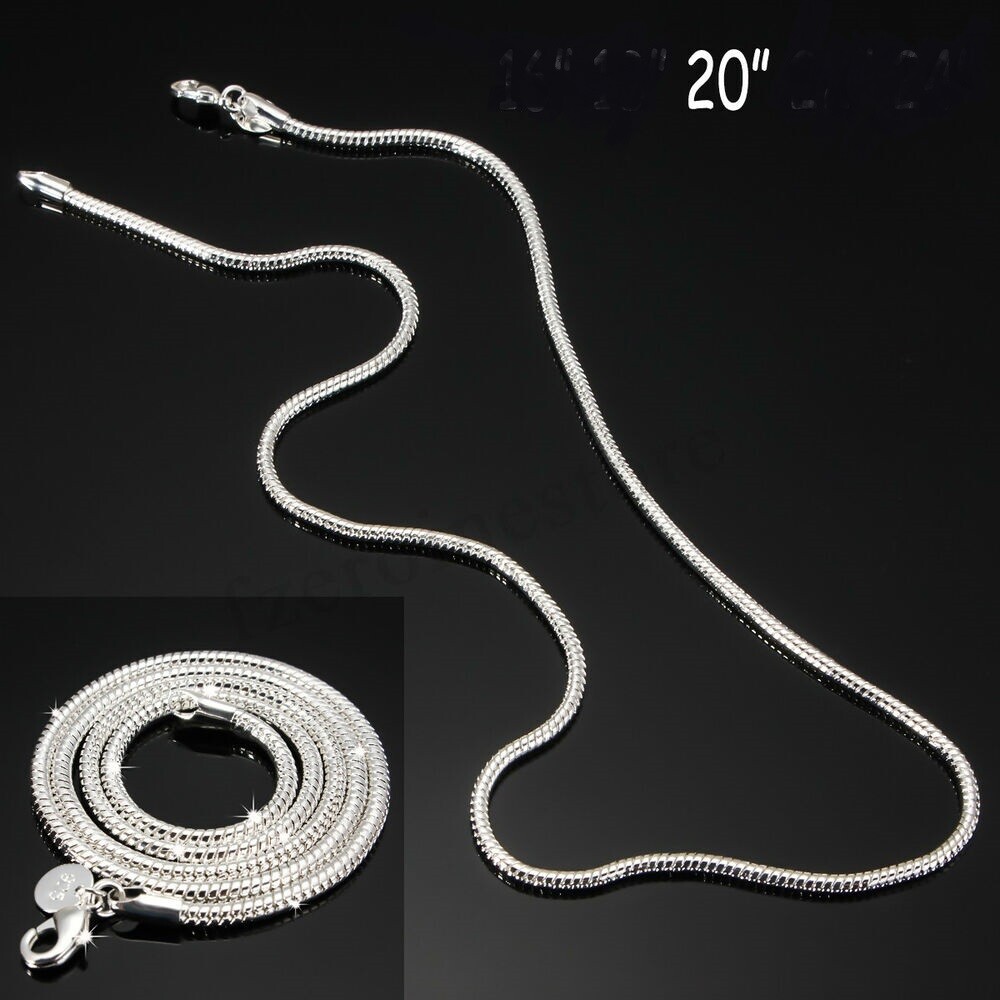 925 Sterling Silver 2MM snake ITALY chain 20″ necklace men women male female boy