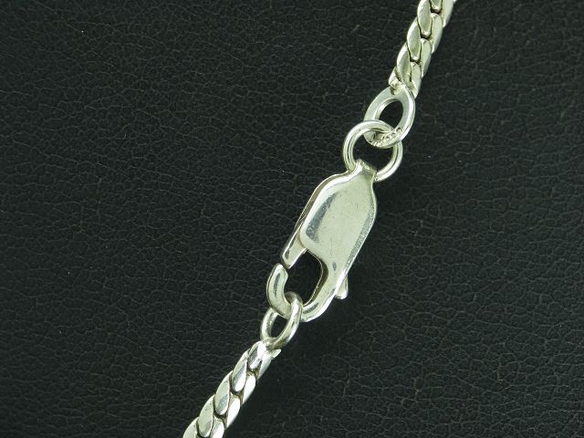 835 Silver Necklace With Zirconia Inlay / Sterling Silver / 43.5 Cm / 11.0 G