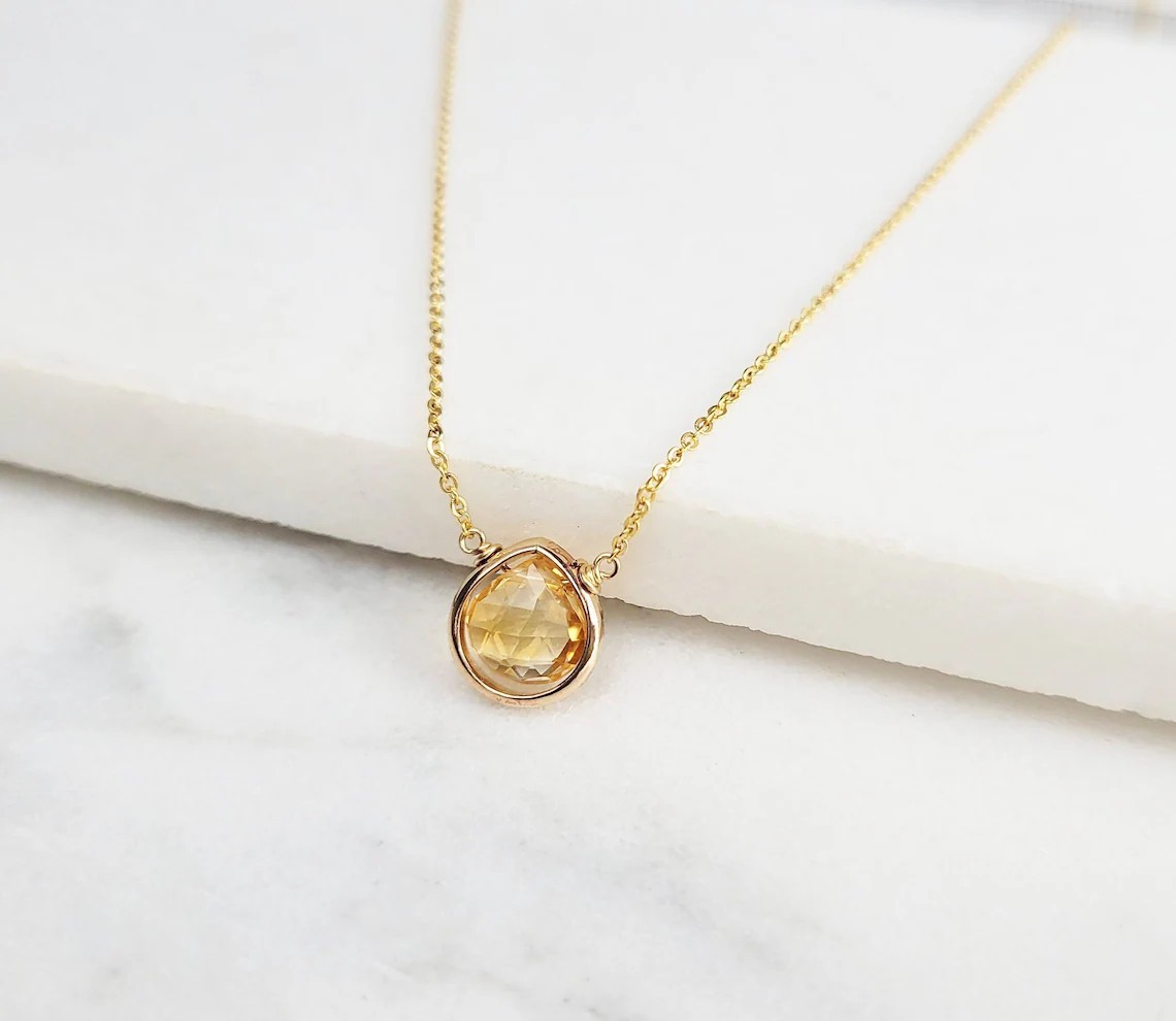 Citrine Necklace, November Birthstone /Handmade Jewelry/ Necklaces