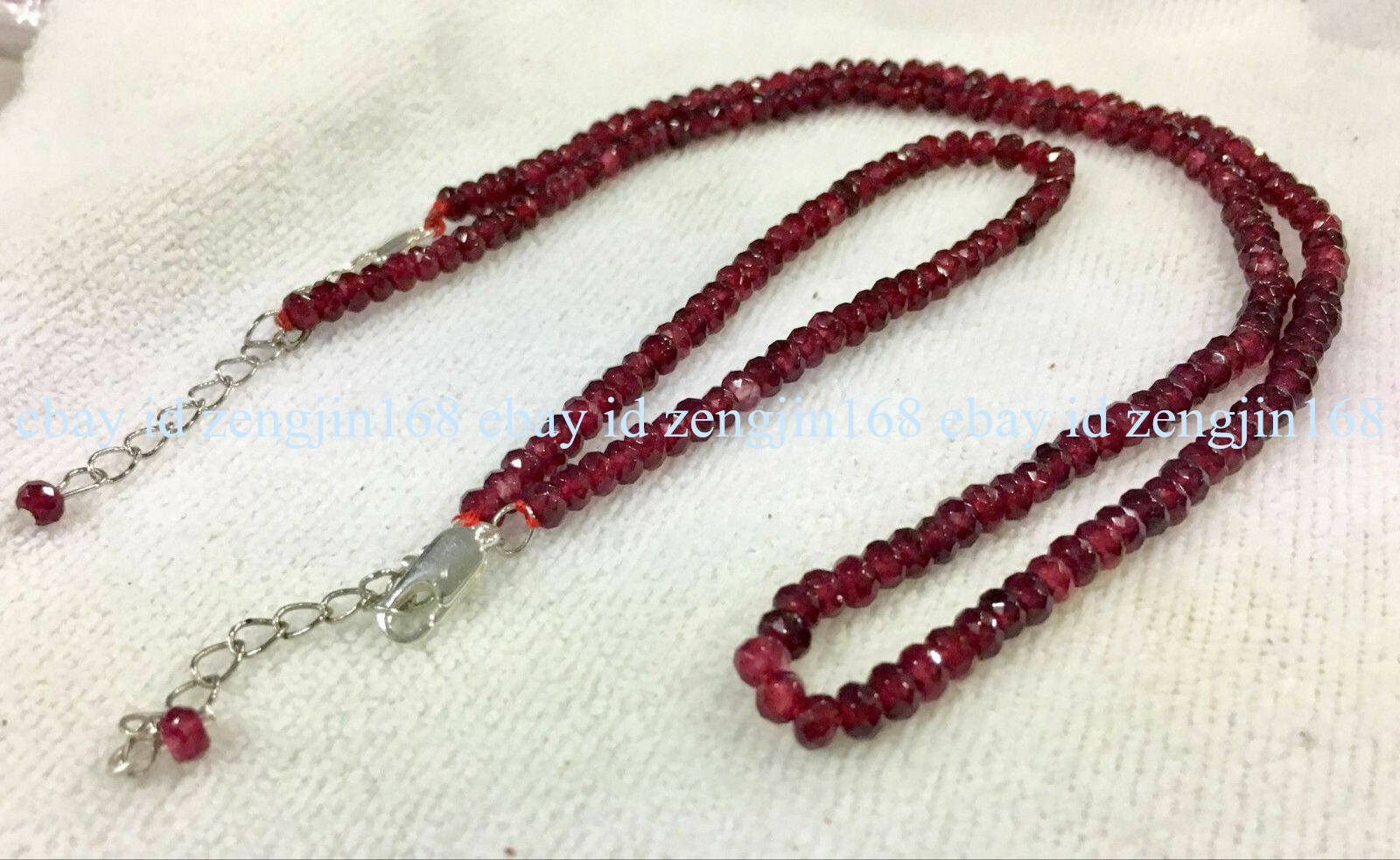 Natural 2x4mm Faceted Dark Red Garnet Gems Rondelle Beads Necklace Bracelet Set