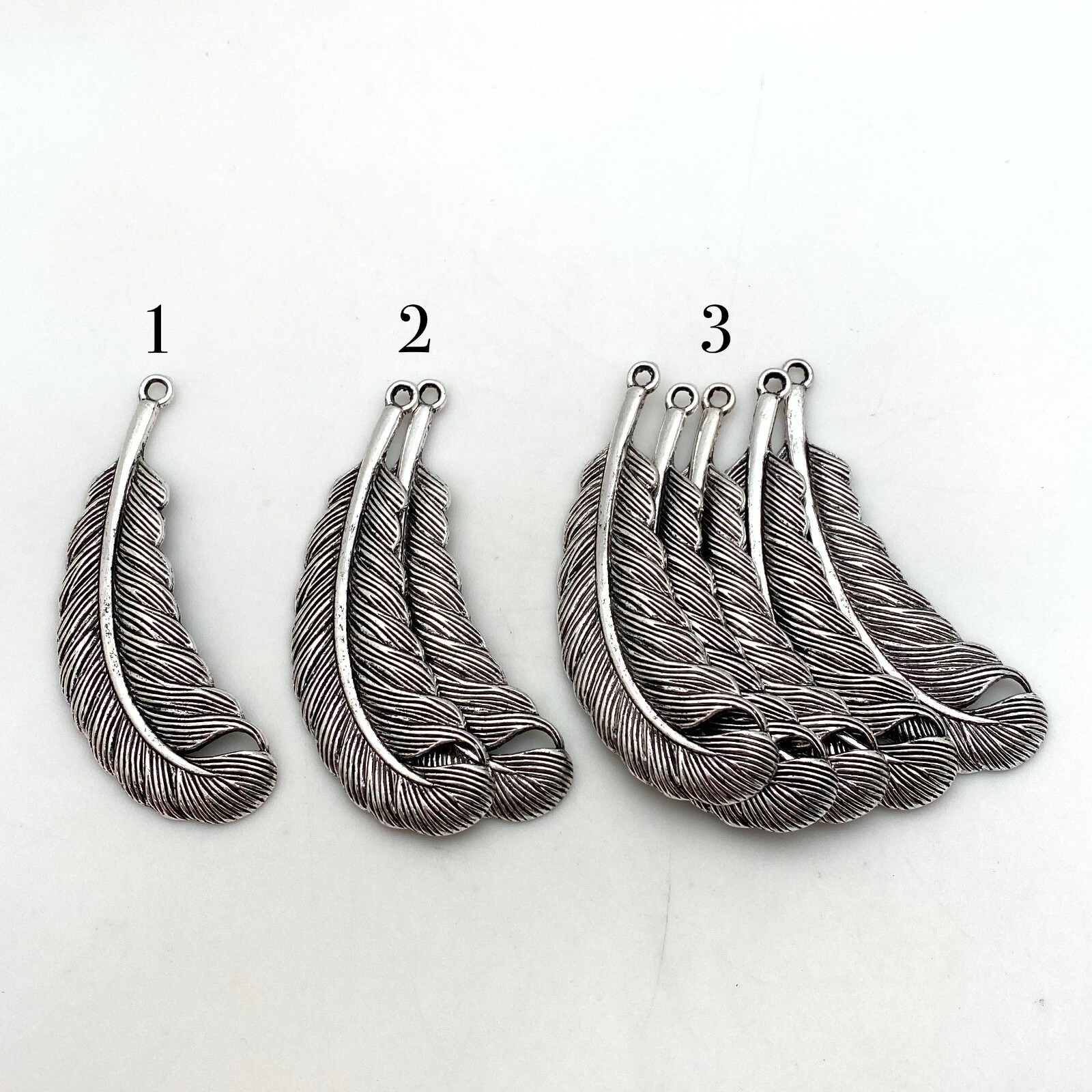 Silver Color Feather Metal Pendant (Available In 3 Options) (MP227)