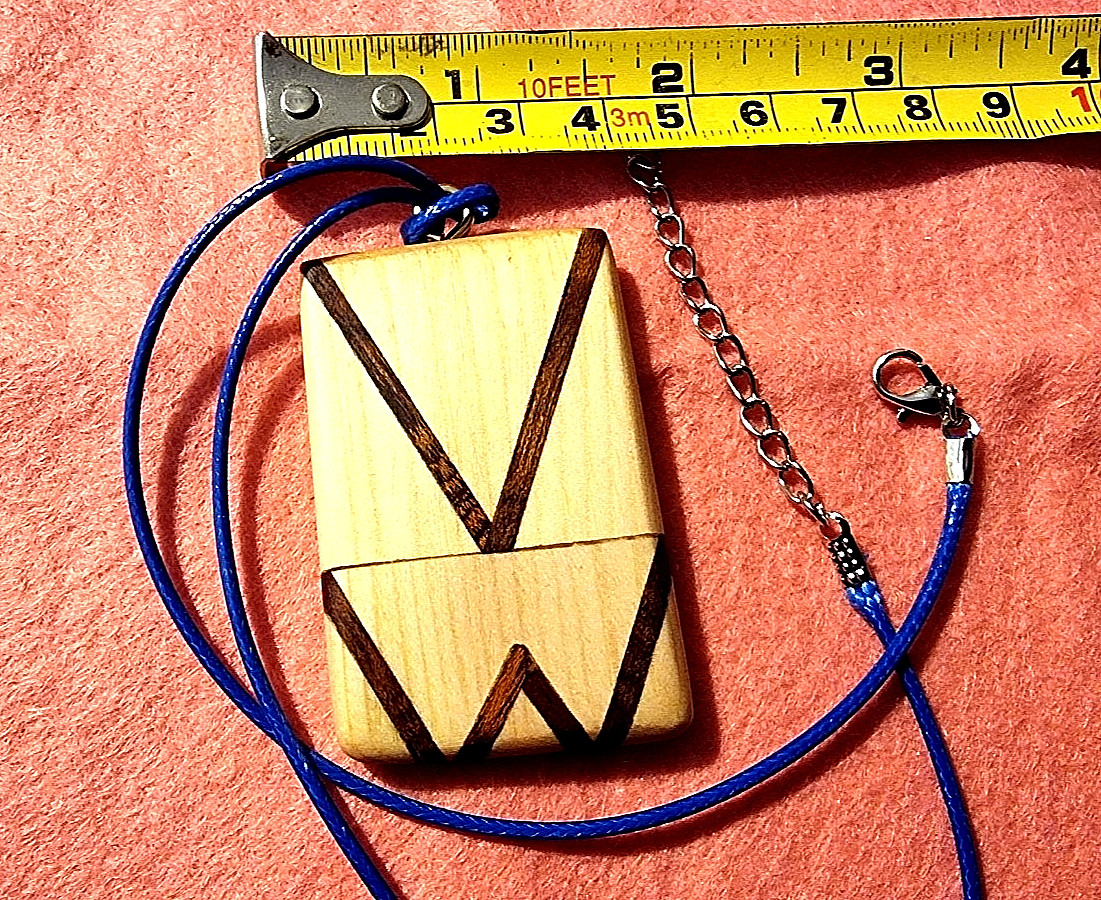 Pendant Wooden Boho V W With Clasp Fastener Solid Wooden See Description