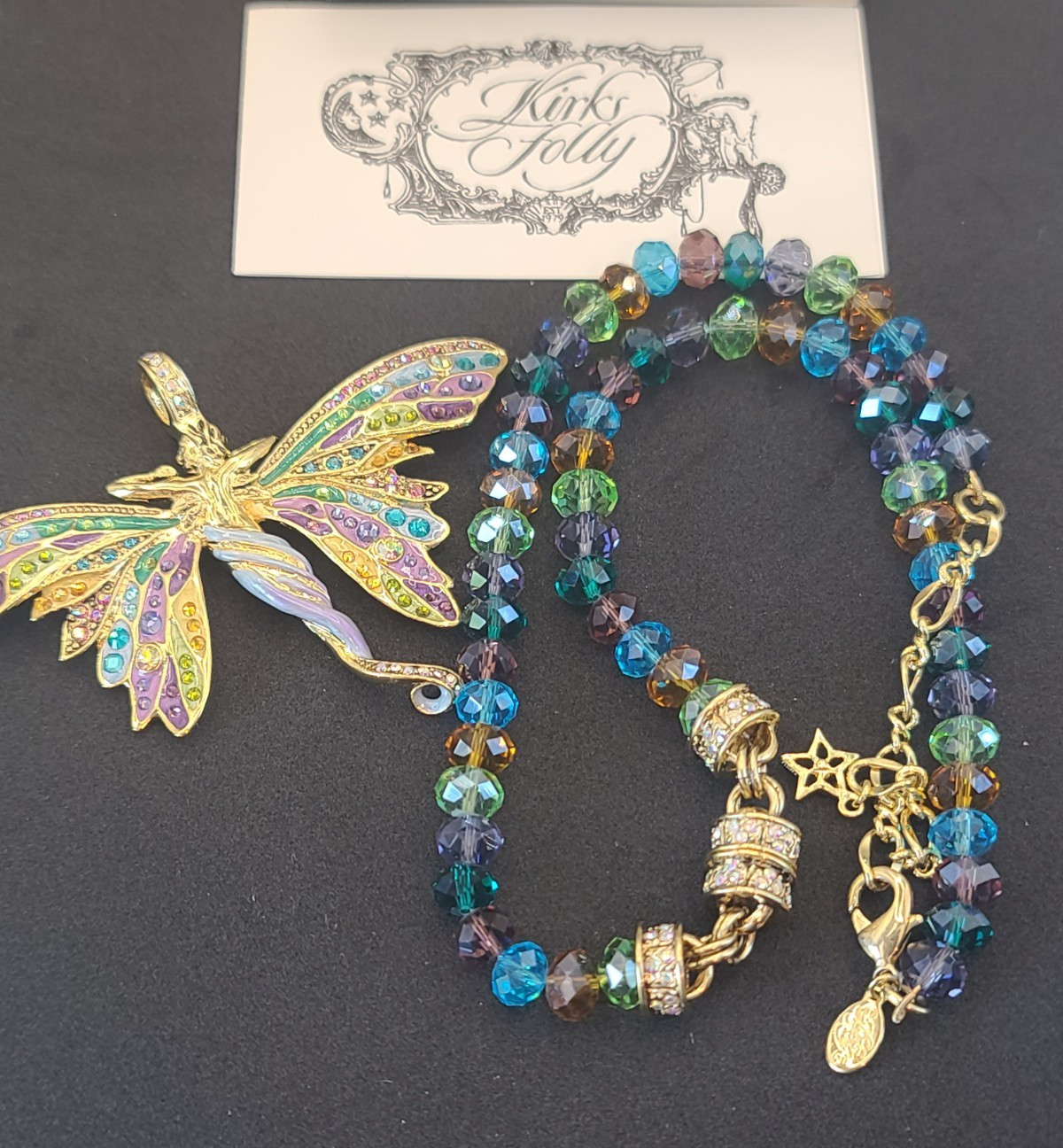 Kirks Folly Art Nouveau Butterfly Fairy Goddess Magnetic Necklace