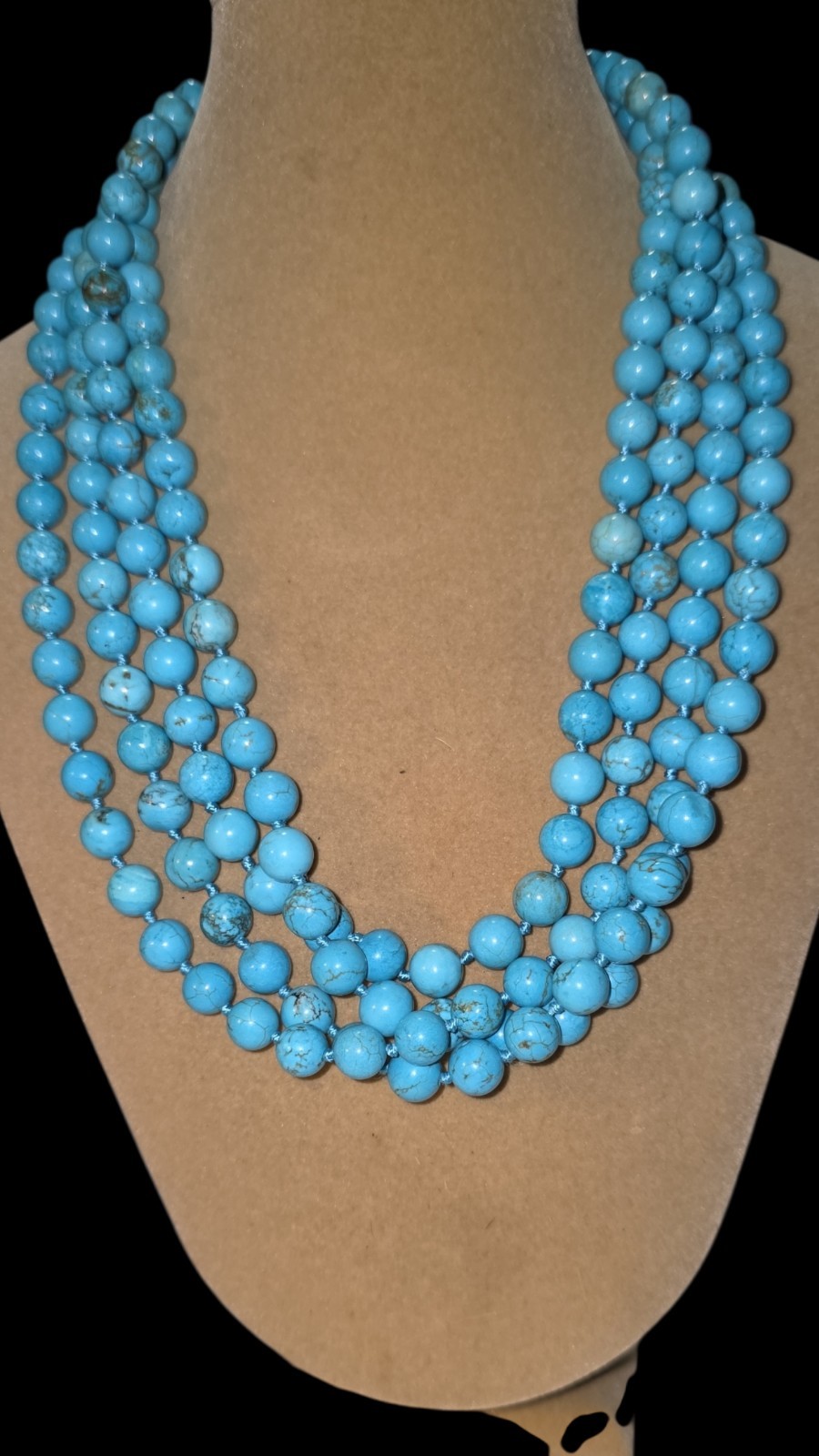 84″ single strand dyed howlite necklace no clasp Opera Length Infinity Style