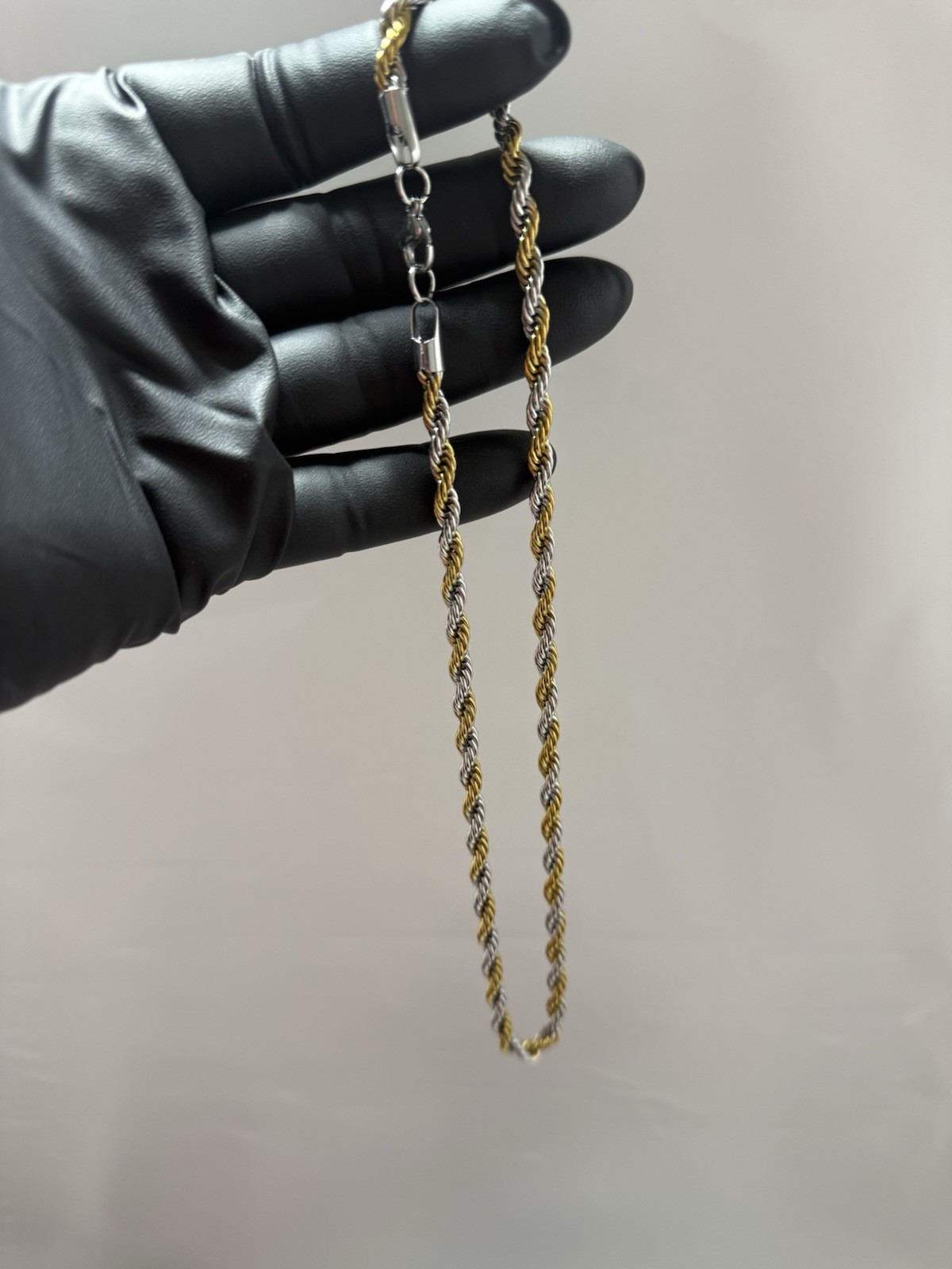18 inch two tone gold and silver plated stailess steel waterproof necklace