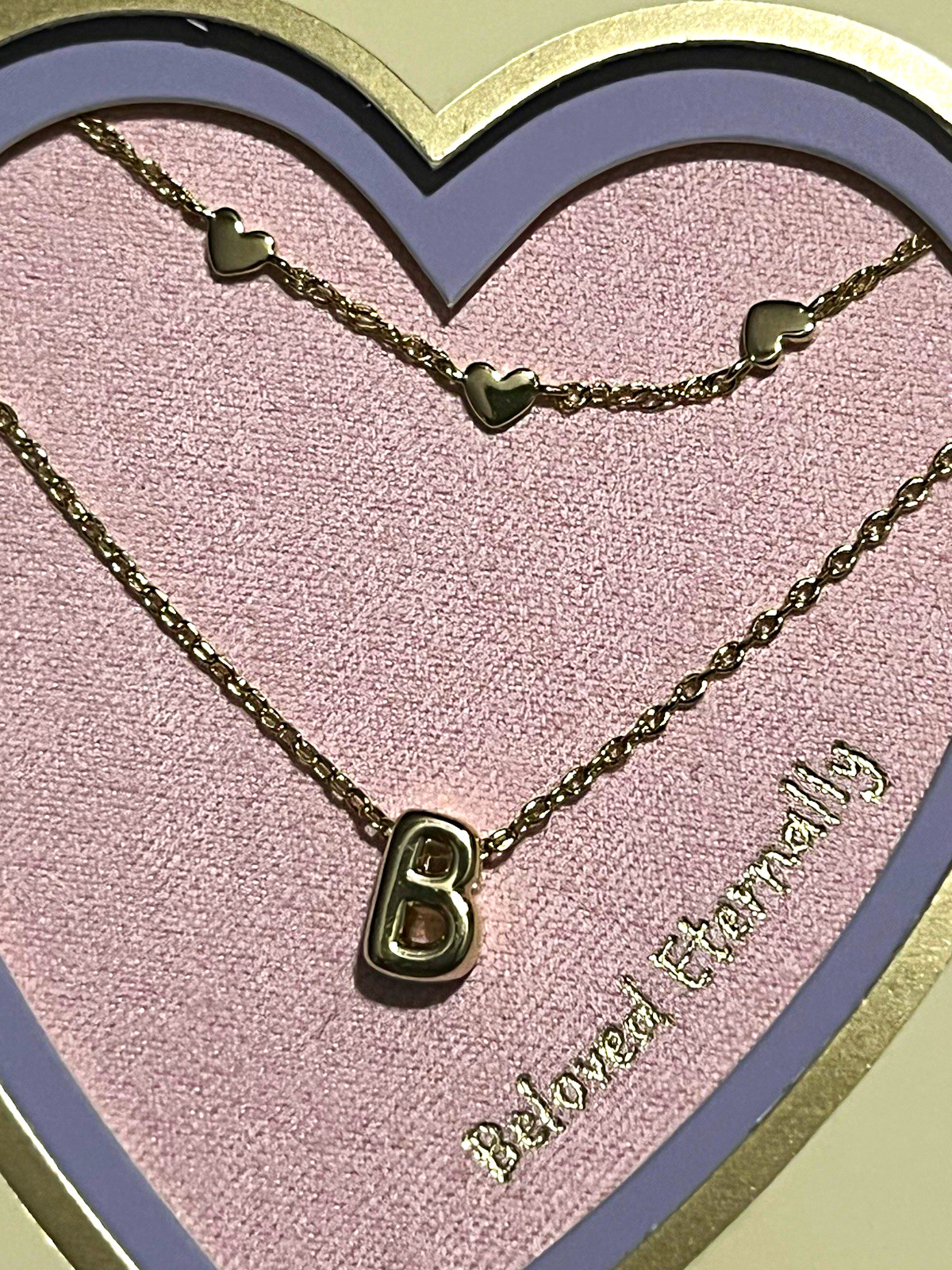 A New Day 14k Gold Dipped B Letter Pendant Necklace Cable Chain 16/18+3in