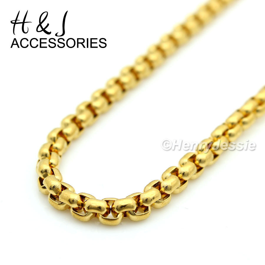 18″Stainless Steel 1.5mm Gold Plated Box Link Chain Simple Cross Pendant*P67