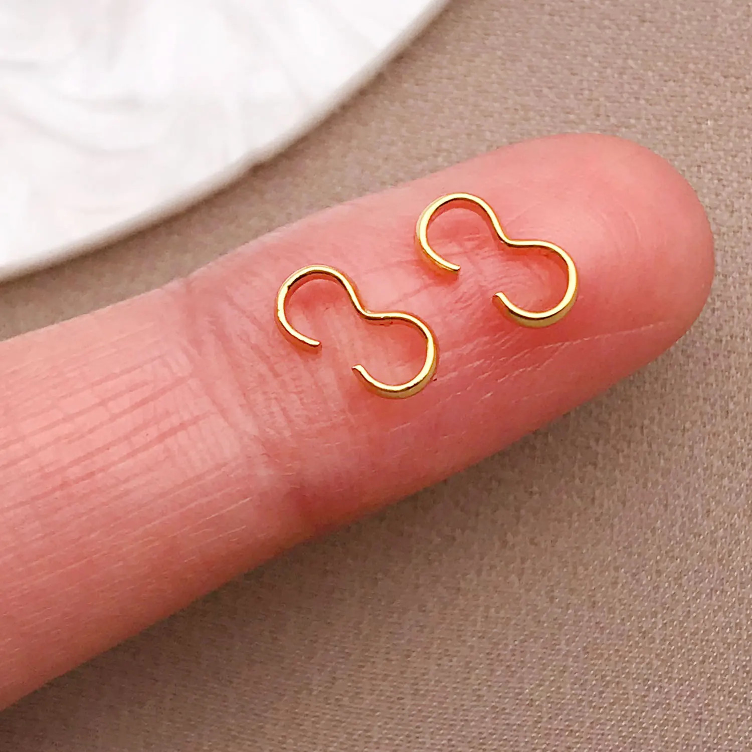 Mix 10/20Pcs 18K Copper Plated Genuine Golden Thick Silvery Open 3-Character Buc