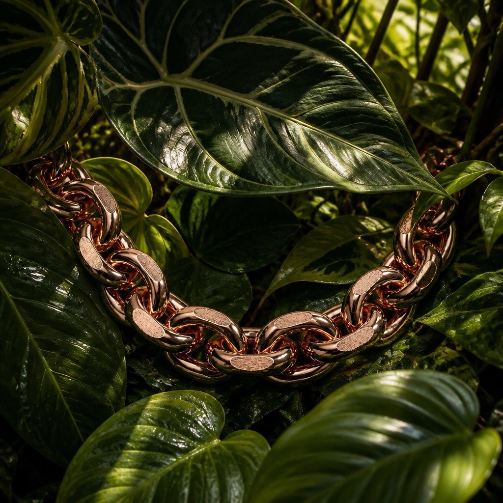 Solid Copper Chain CN555G – 3/8 of an inch wide. Available in 18 to 30 inches.