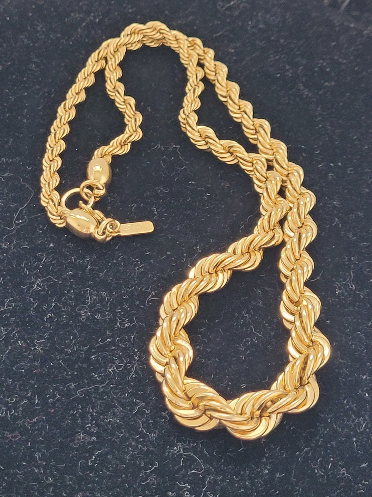Vintage Monet Graduated Heavy Twist Rope Chain Necklace