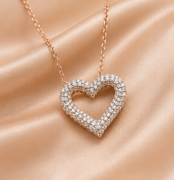 2ct Round Simulated Diamond Engagement Heart Shape Pendant 14kYellow Gold Plated