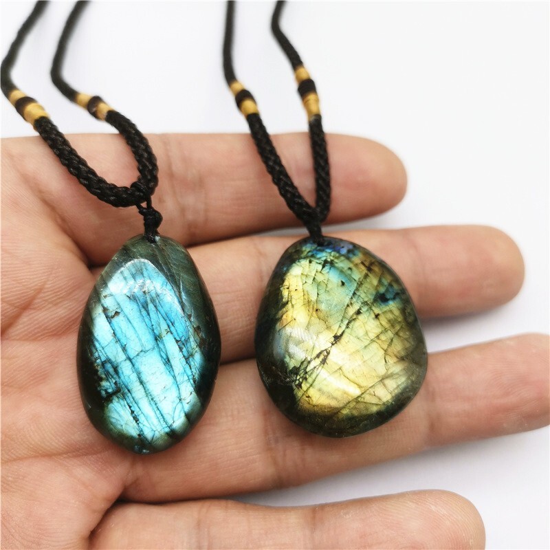 Genuine Real Labradorite Pendant Healing Reiki Chakra Women Men Necklace Gifts