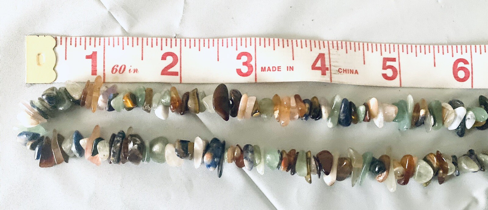 Natural Looking Stone Necklace Long Colorful 36” Unknown Stone Type
