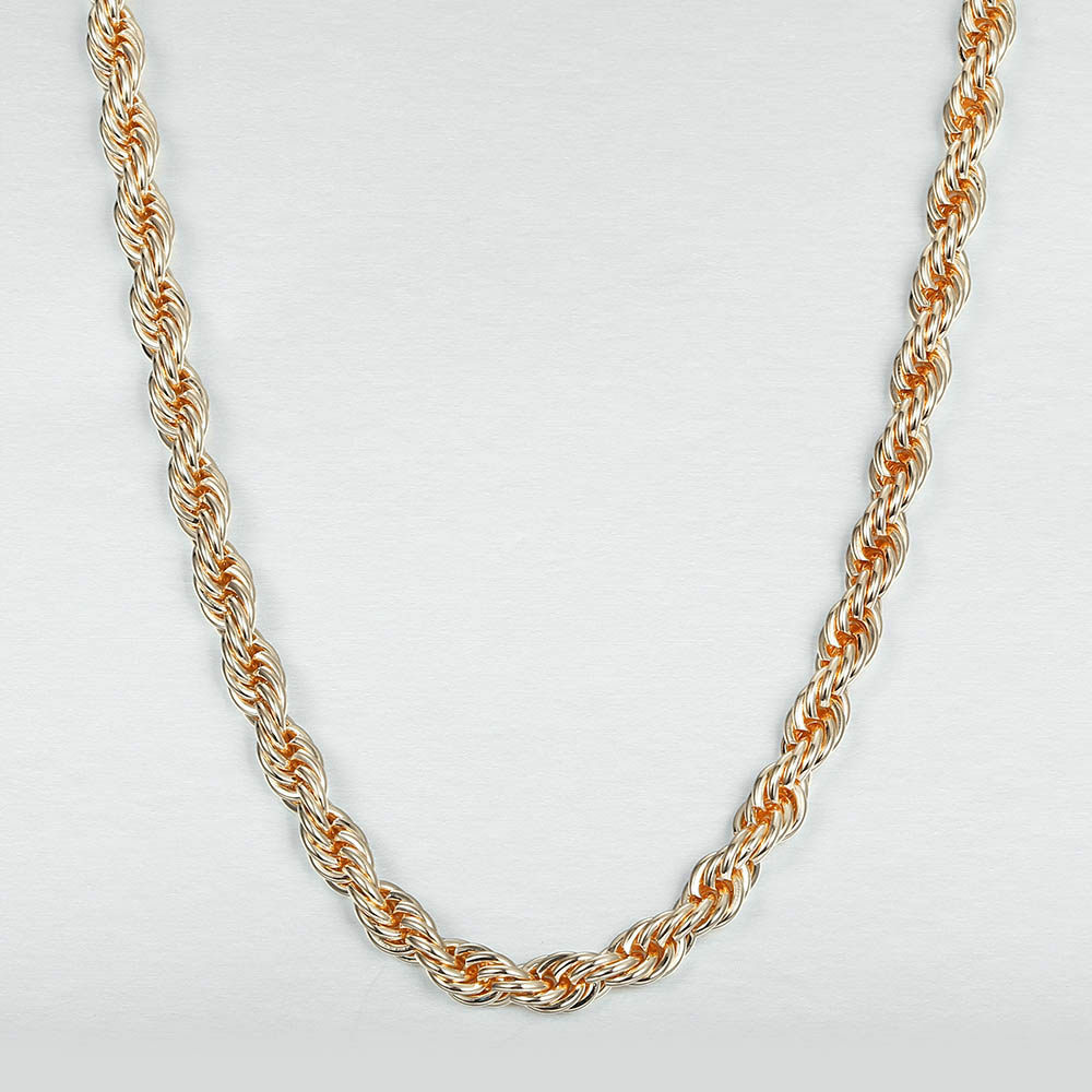 5/6/7mm 585 Rose Gold Twisted Rope Link Chain Necklace for Women Men Unisex