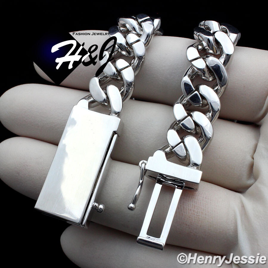 18-24″MEN 14K WHITE GOLD PLATED ICY BLING CZ 12MM MIAMI CUBAN CURB NECKLACE*BN5