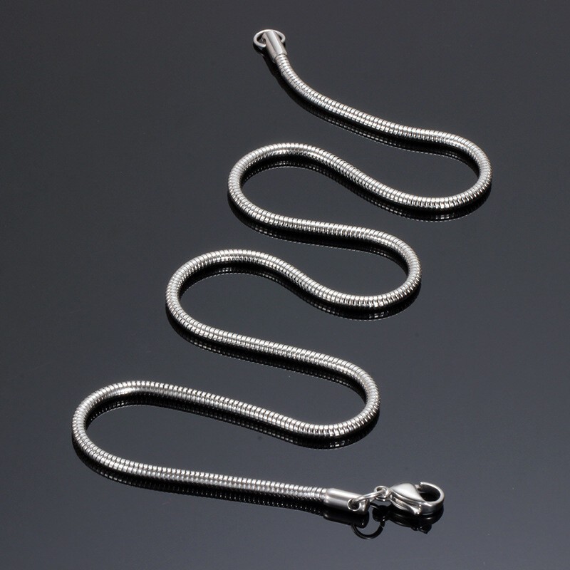 50Pcs Men Women Silver Stainless Steel Round Cable Snake Chain Necklace 18″-28″