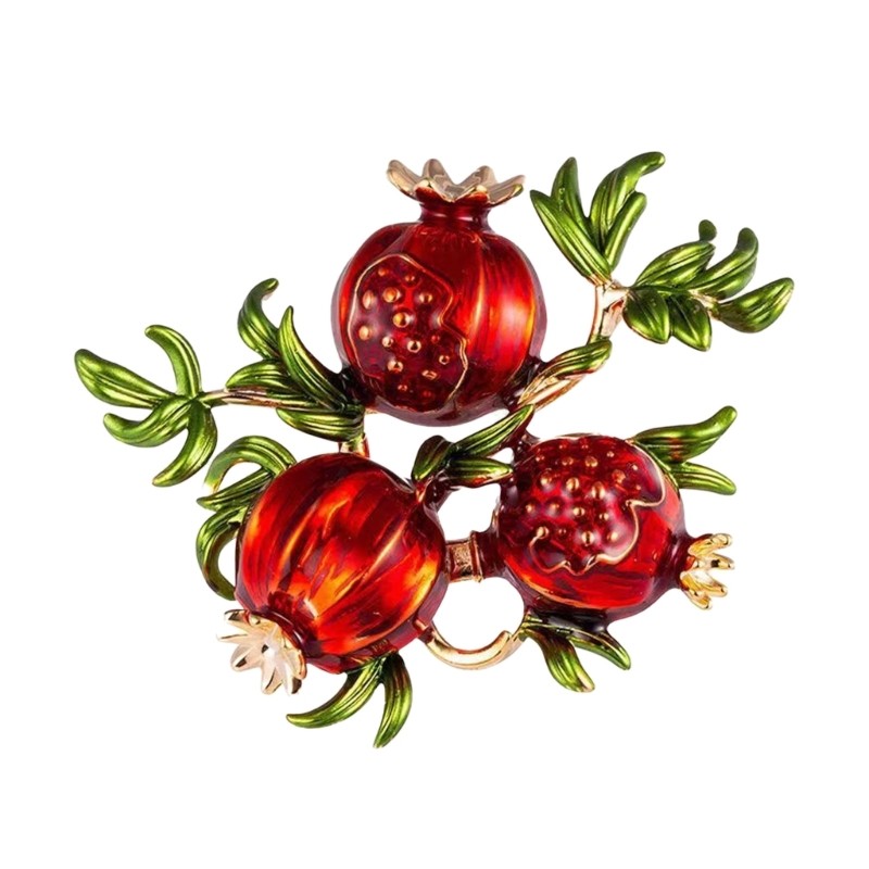 Handmade Pomegranate Clothing Jewelry Alloy Texture for Special Occasions