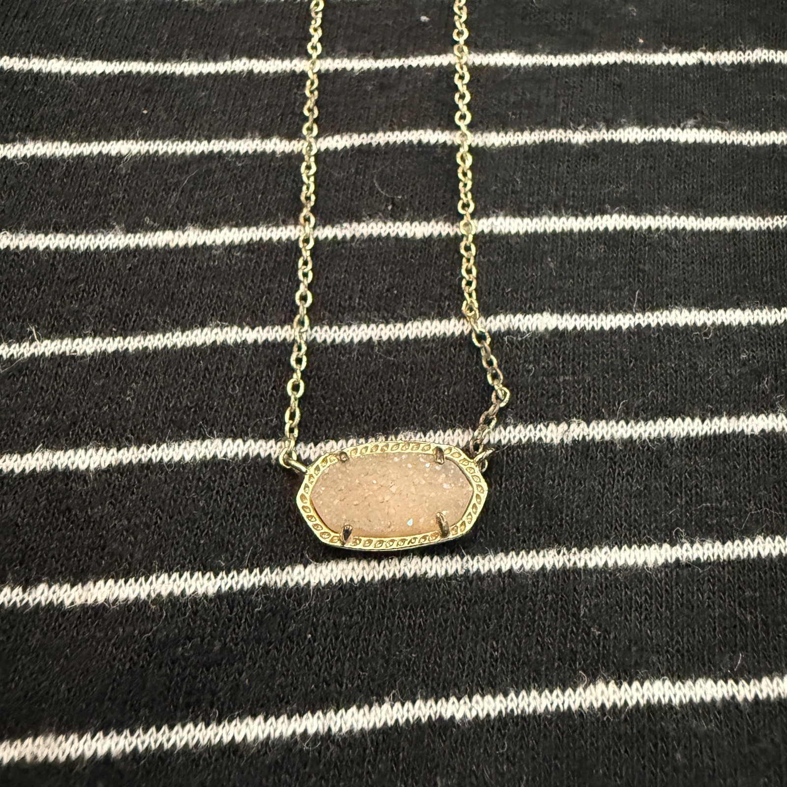 Kendra Scott Elisa Necklace Gold Irididecent Druzy