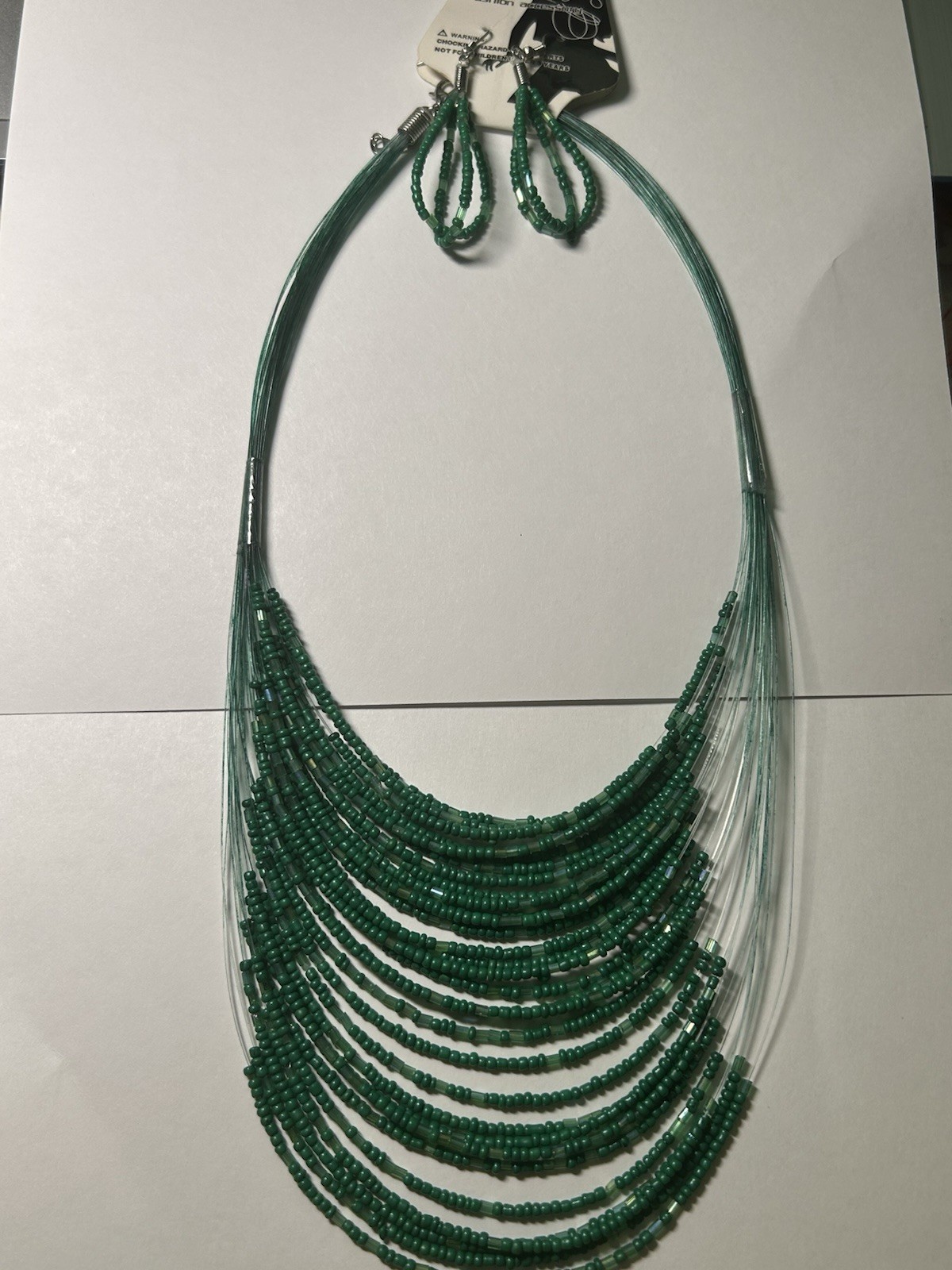 Better & Beyond BeyGreen Multi-Strand Beaded Bib Statement Necklace w/ Earrings