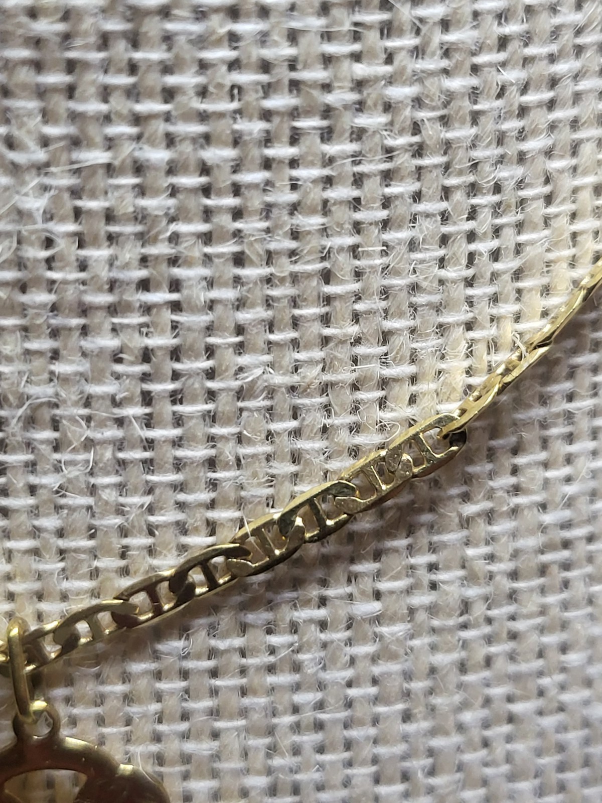 Figaro Gold Tone Boy and Girl Pendant Chain Necklace 18 Inches