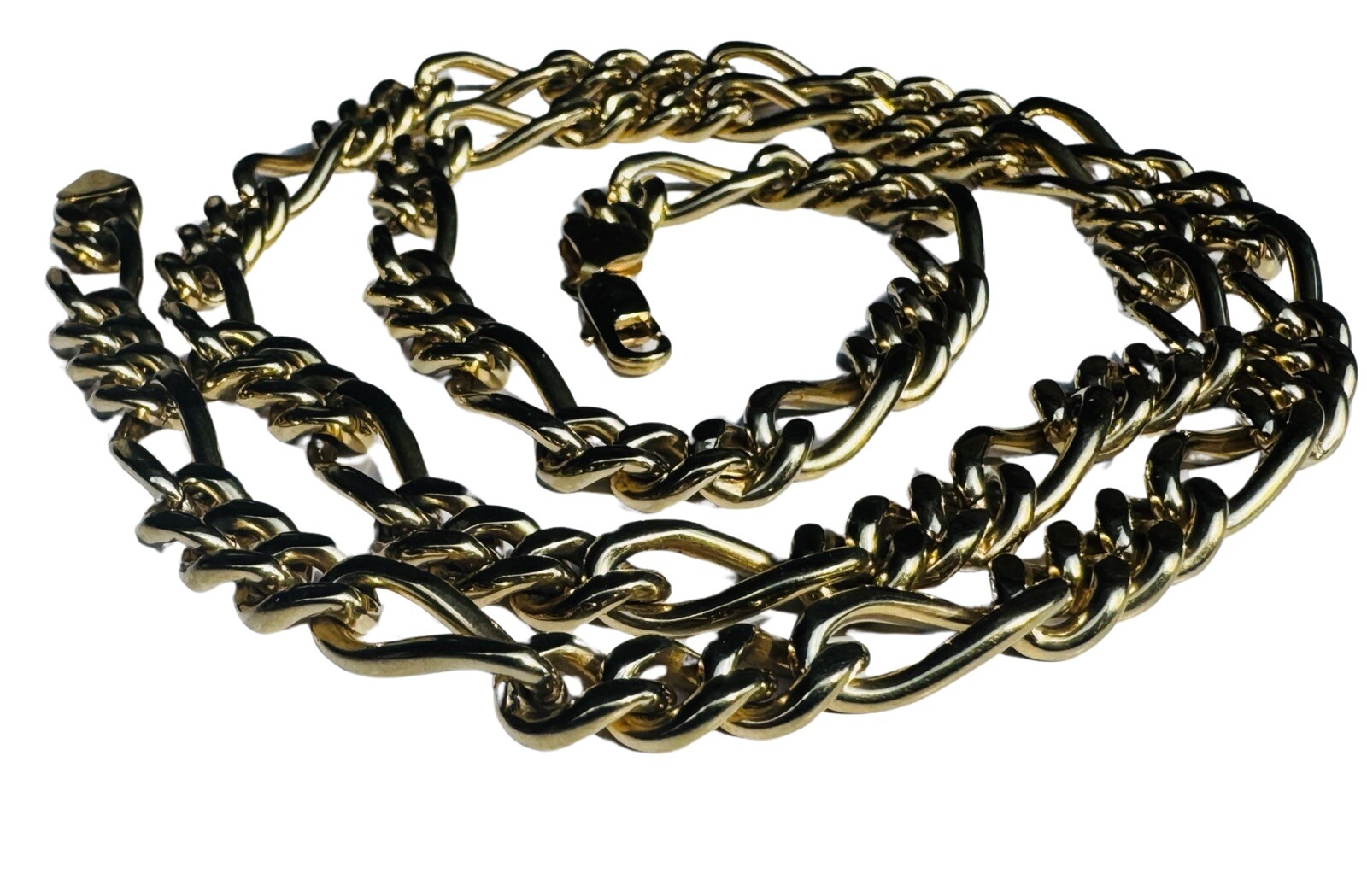 Lot Of Two (2) Stainless Steel Gold Tone Chains 29” & 22” Stamped And Weighed
