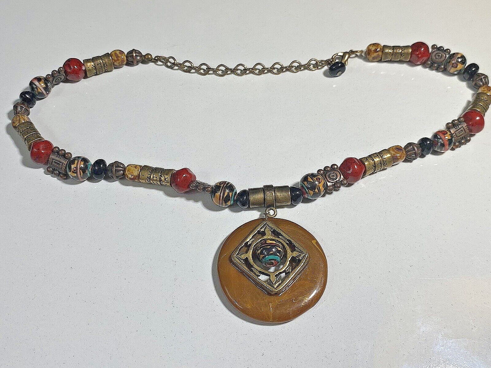 Multi Stone Necklace with Brass Hardware 14inches with 3.5 extender
