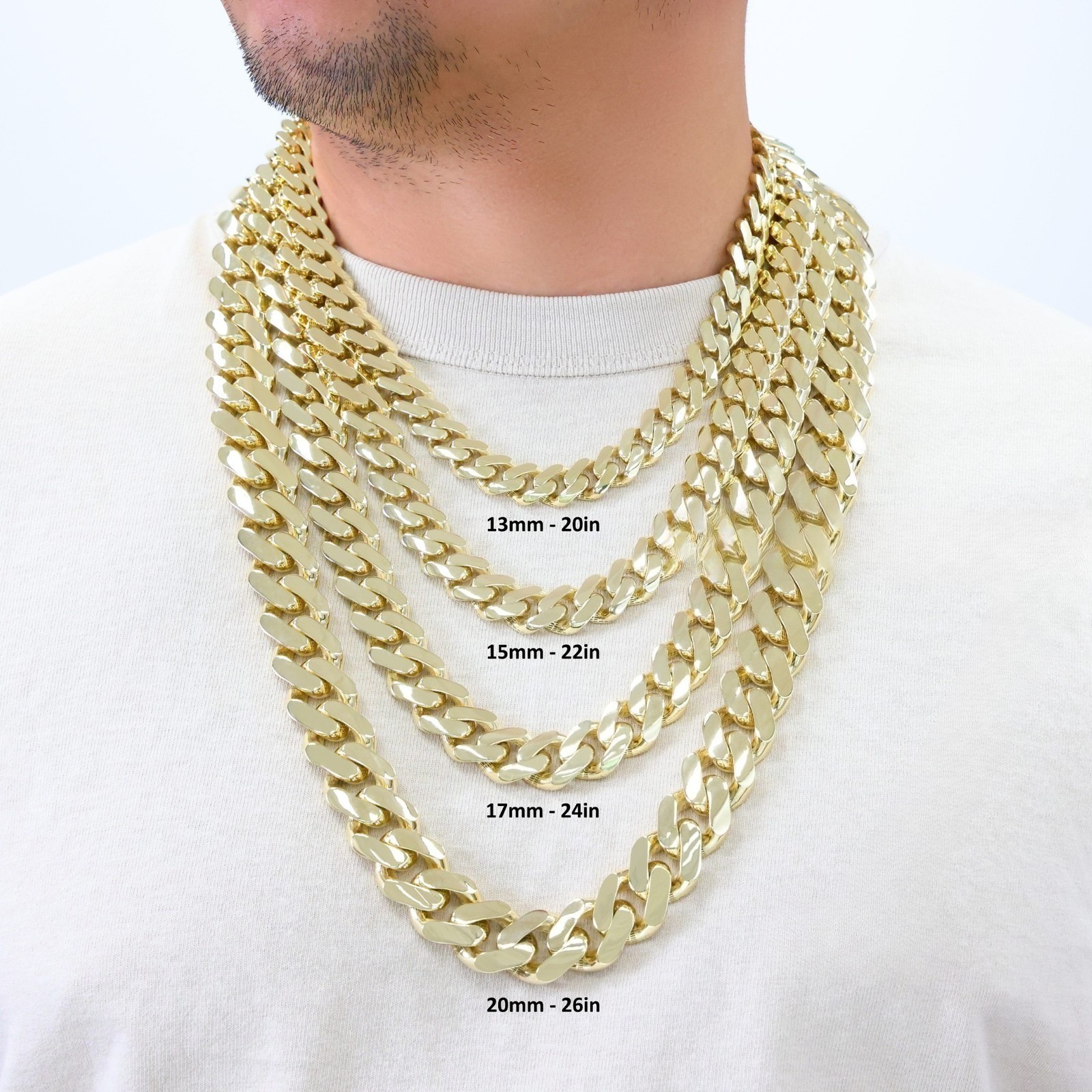 14k Yellow Gold Miami Cuban Royal Monaco Chain 5mm-17mm Necklace Bracelet 7″-30″