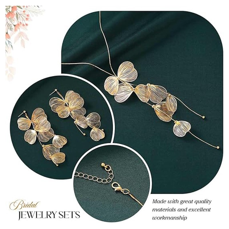 Golden Leaf Choker Necklace – Long Ginkgo Tassel Pendant for Women – Boho Beach