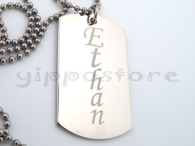 Custom Engraved Stainless Steel Personalized Dog Tag Necklace Free Engraving