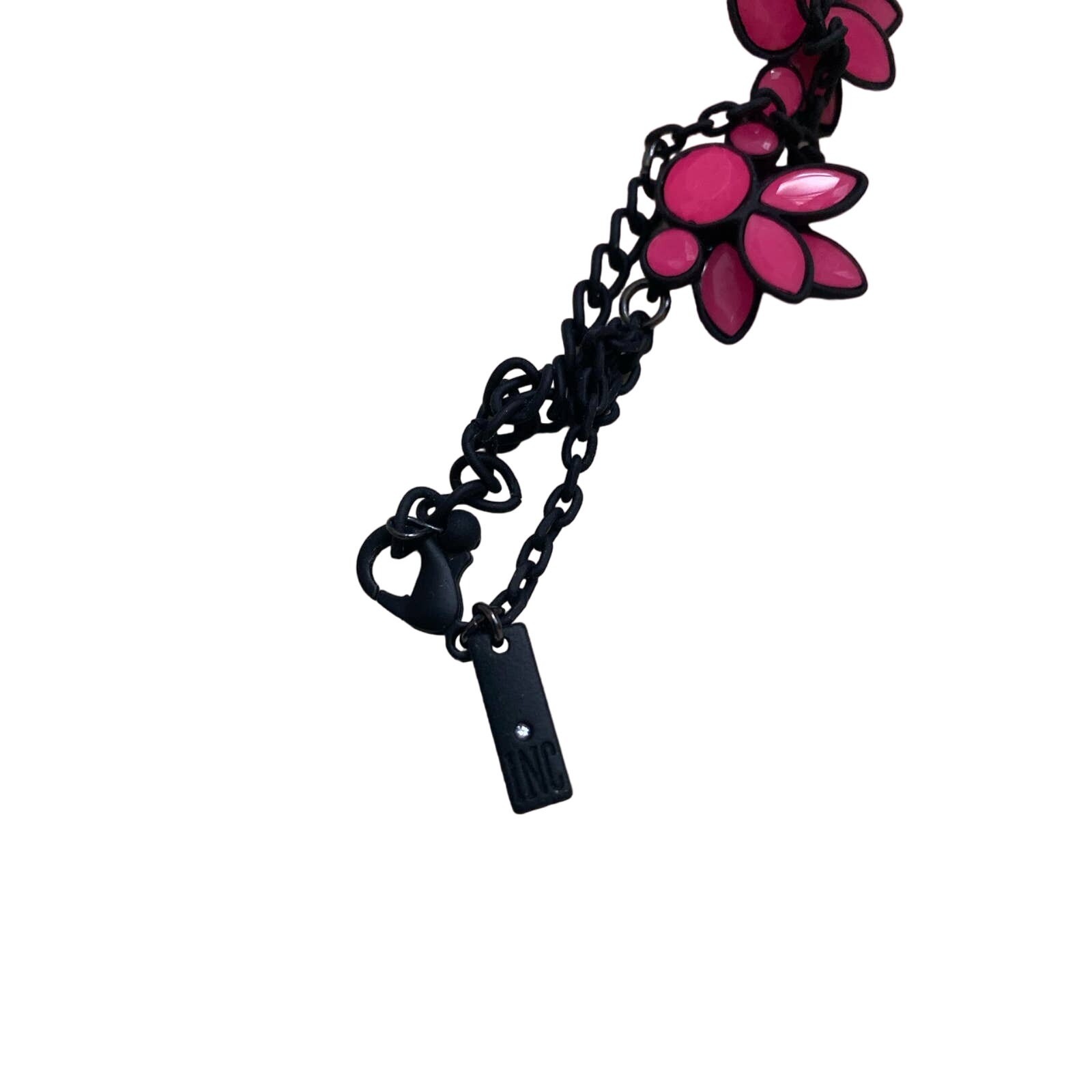 INC International Concepts Neon Pink Flower Bib Statement Necklace