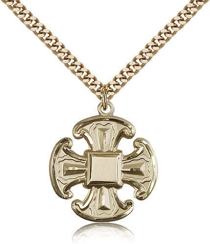 Gold Filled Cross Necklace For Men On 24 Chain – 30 Day Money Back Guarantee