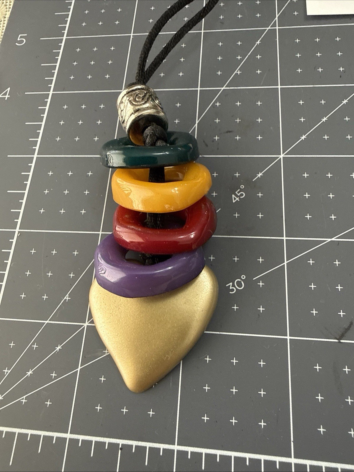 Multi Color Necklace With Gold Heart plus one more as shown