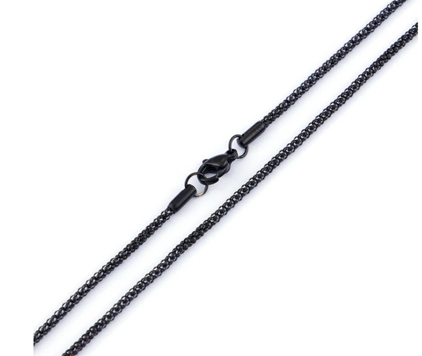 Stainless Steel Popcorn Chain 2 mm 18-24 in Silver, Black, yellow or rose Gold