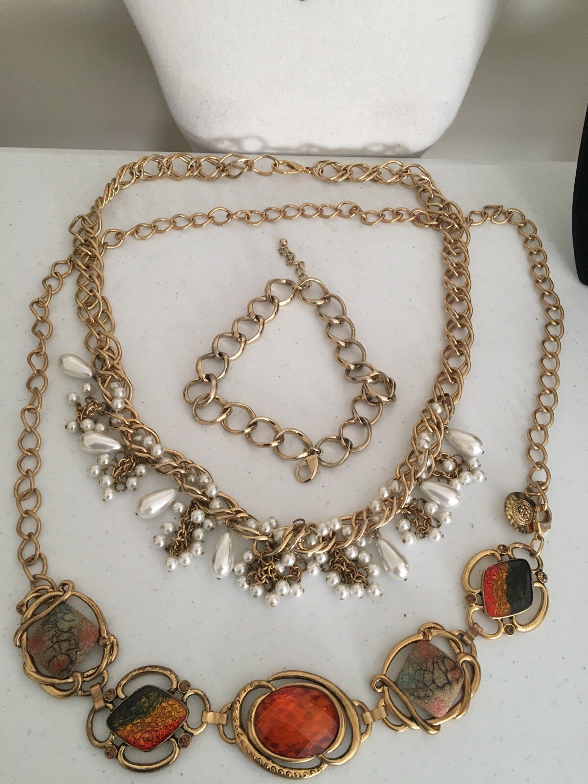 Vintage Mix Lot of Assorted Necklaces. Various Colors, Styles, Materials