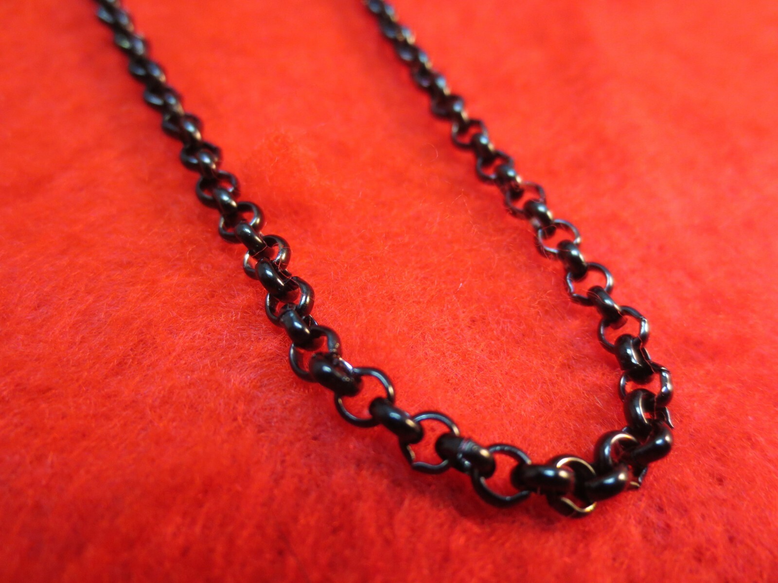 16 TO 44 INCHES BLACK PLATED STAINLESS STEEL 4MM ROLO LINK ROPE CHAIN NECKLACE