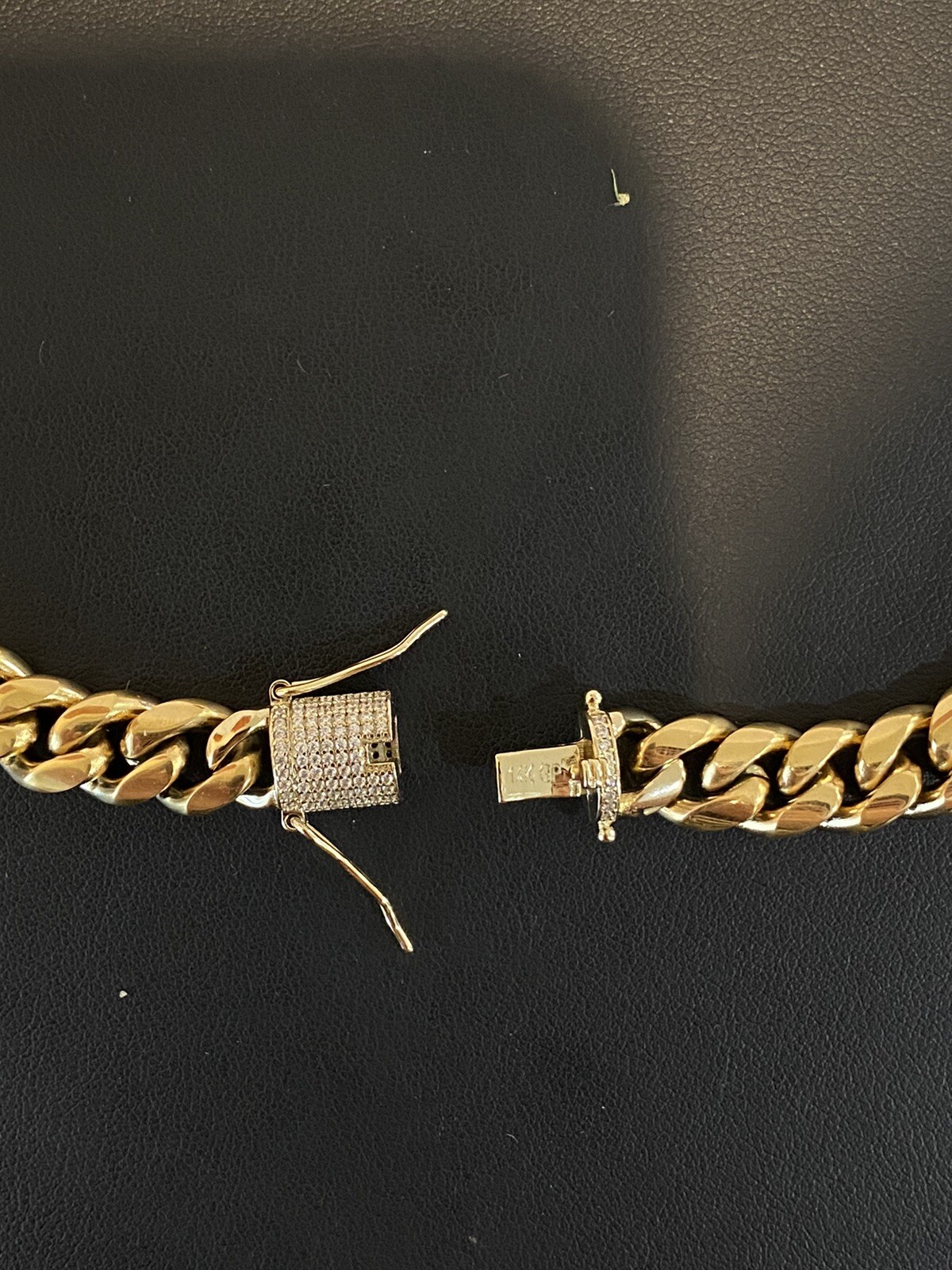 10mm 20″ Miami Cuban Link Men Choker Real Solid 14k Gold Vermeil Stainless Steel