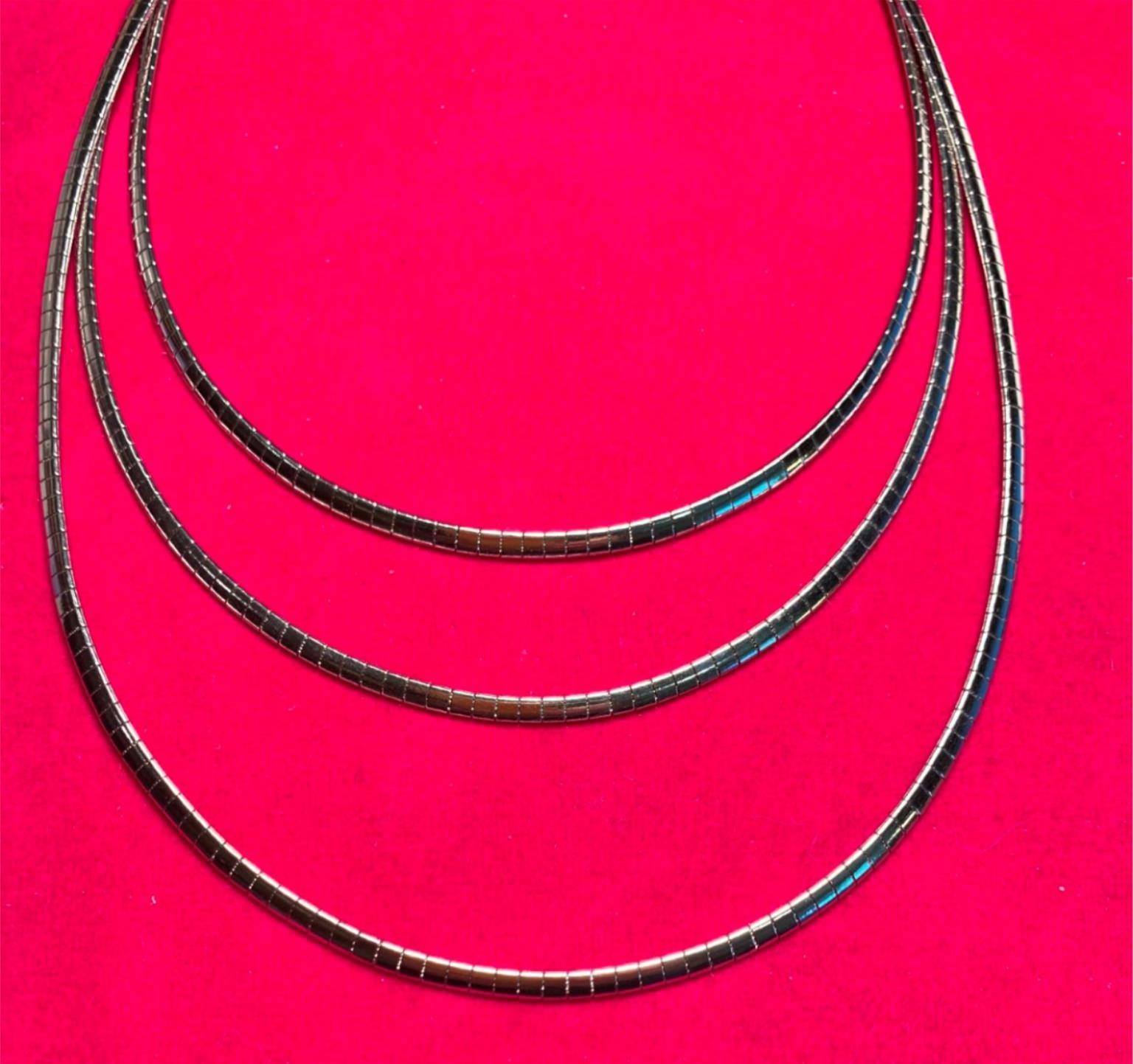 16″-20″ 3MM STAINLESS STEEL SILVER DOMED OMEGA WITH LOBSTER CLAW CLASP