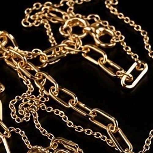 Layered Necklace Polished Gold Paperclip Cable Chain Crystal Rectangular Druzy